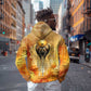 Ra Egyptian Hoodie Sun God Eye of Ra Fiery Wings Eternal Source Golden Light