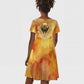 Ra Egyptian Kid Short Sleeve Dress Sun God Eye of Ra Fiery Wings Eternal Source Golden Light