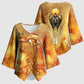 Ra Egyptian Kimono Sleeve Blouse Sun God Eye of Ra Fiery Wings Eternal Source Golden Light