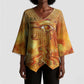 Ra Egyptian Kimono Sleeve Blouse Sun God Eye of Ra Fiery Wings Eternal Source Golden Light