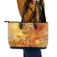 Ra Egyptian Leather Tote Bag Sun God Eye of Ra Fiery Wings Eternal Source Golden Light