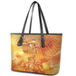 Ra Egyptian Leather Tote Bag Sun God Eye of Ra Fiery Wings Eternal Source Golden Light