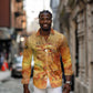 Ra Egyptian Long Sleeve Button Shirt Sun God Eye of Ra Fiery Wings Eternal Source Golden Light