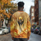 Ra Egyptian Long Sleeve Shirt Sun God Eye of Ra Fiery Wings Eternal Source Golden Light