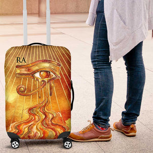 Ra Egyptian Luggage Cover Sun God Eye of Ra Fiery Wings Eternal Source Golden Light