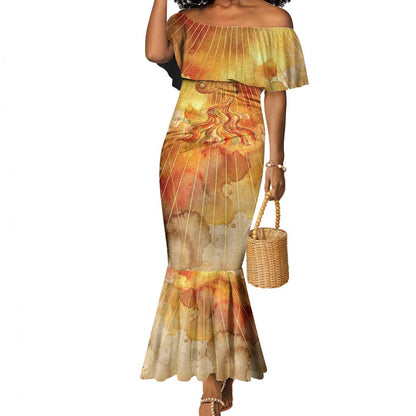 Ra Egyptian Mermaid Dress Sun God Eye of Ra Fiery Wings Eternal Source Golden Light