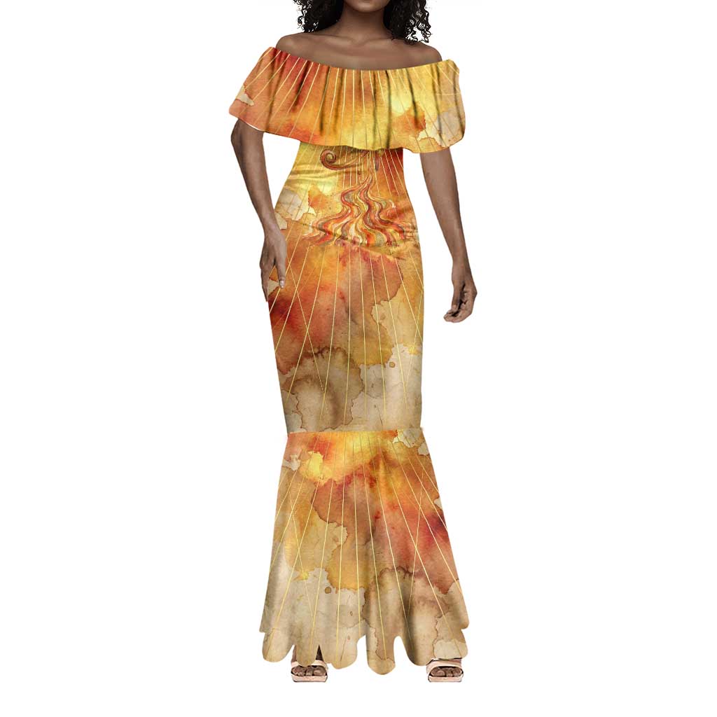 Ra Egyptian Mermaid Dress Sun God Eye of Ra Fiery Wings Eternal Source Golden Light