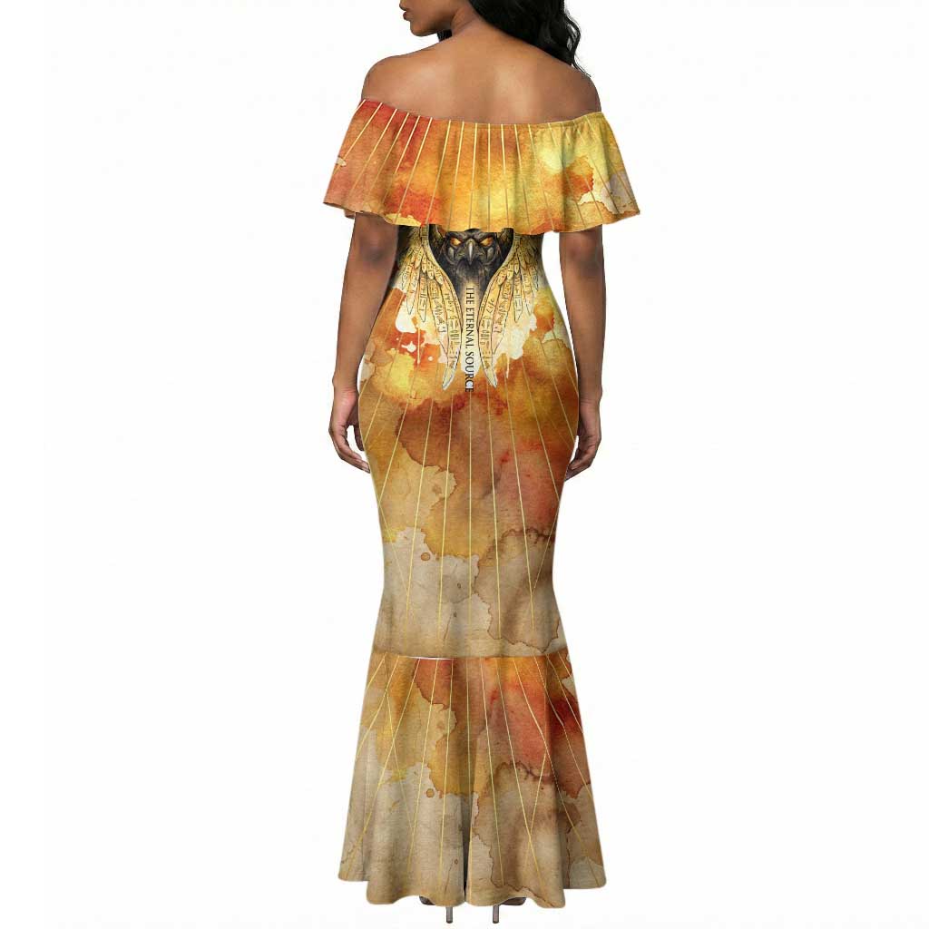 Ra Egyptian Mermaid Dress Sun God Eye of Ra Fiery Wings Eternal Source Golden Light