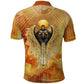 Ra Egyptian Polo Shirt Sun God Eye of Ra Fiery Wings Eternal Source Golden Light