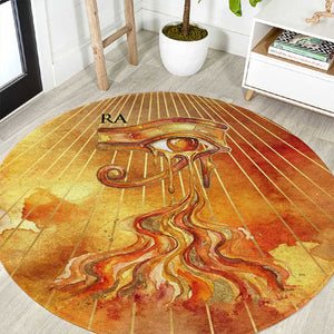 Ra Egyptian Round Carpet Sun God Eye of Ra Fiery Wings Eternal Source Golden Light