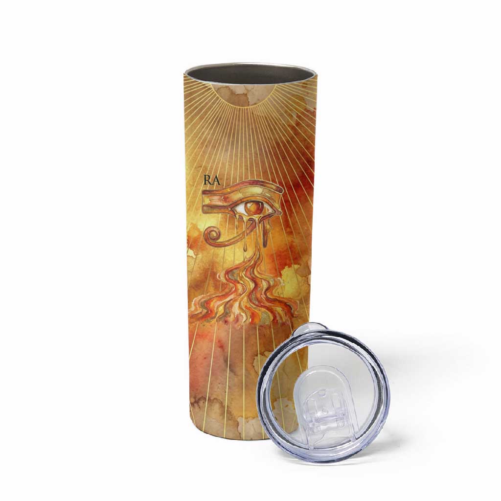 Ra Egyptian Skinny Tumbler Sun God Eye of Ra Fiery Wings Eternal Source Golden Light