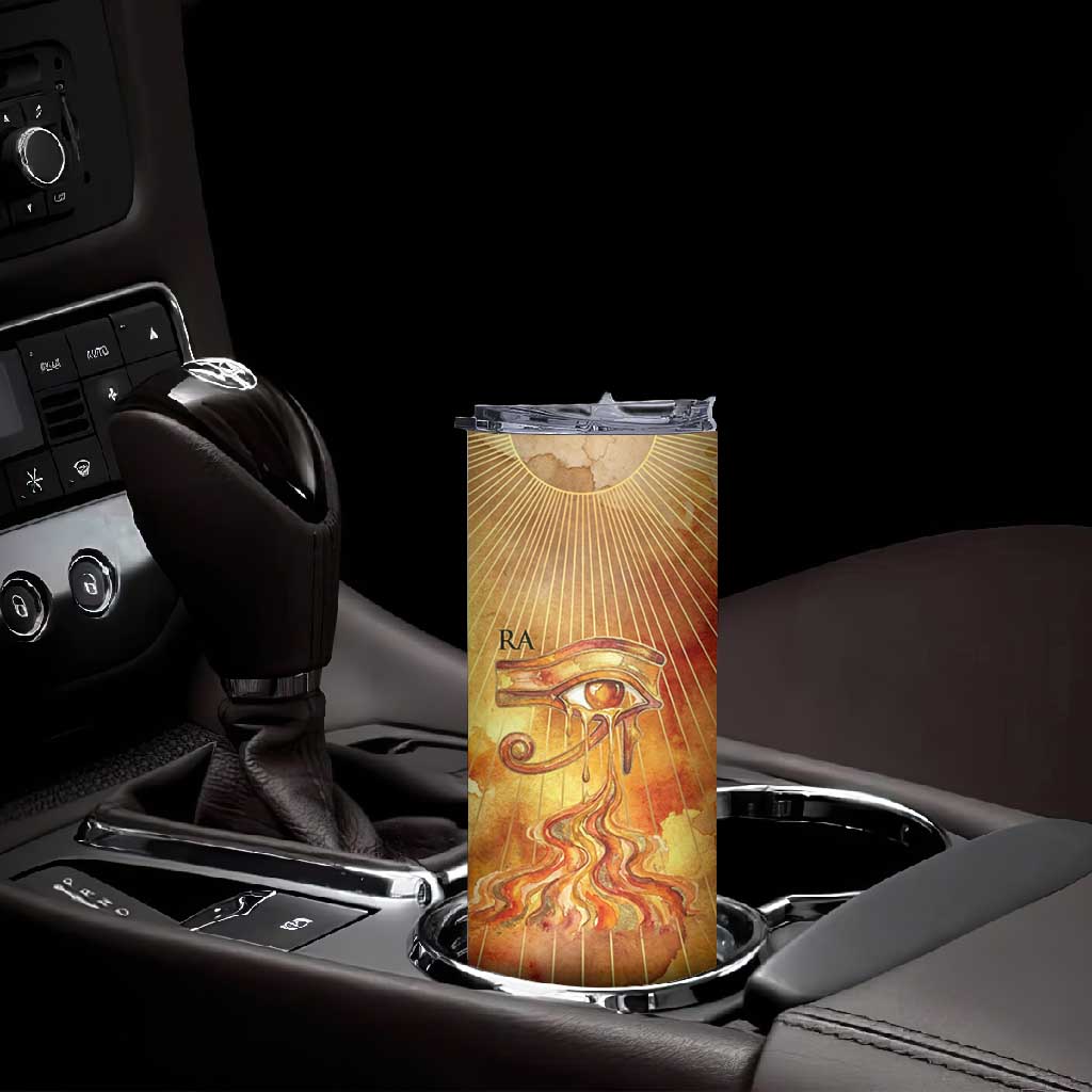Ra Egyptian Skinny Tumbler Sun God Eye of Ra Fiery Wings Eternal Source Golden Light