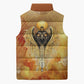 Ra Egyptian Sleeveless Puffer Jacket Sun God Eye of Ra Fiery Wings Eternal Source Golden Light