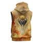 Ra Egyptian Sleeveless Zip Hoodie Sun God Eye of Ra Fiery Wings Eternal Source Golden Light