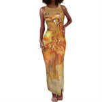 Ra Egyptian Tank Maxi Dress Sun God Eye of Ra Fiery Wings Eternal Source Golden Light