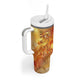 Ra Egyptian Tumbler With Handle Sun God Eye of Ra Fiery Wings Eternal Source Golden Light
