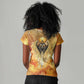 Ra Egyptian Women V-Neck T-Shirt Sun God Eye of Ra Fiery Wings Eternal Source Golden Light
