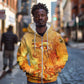 Ra Egyptian Zip Hoodie Sun God Eye of Ra Fiery Wings Eternal Source Golden Light