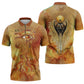 Ra Egyptian Zipper Polo Shirt Sun God Eye of Ra Fiery Wings Eternal Source Golden Light