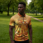 Ra Egyptian Zipper Polo Shirt Sun God Eye of Ra Fiery Wings Eternal Source Golden Light