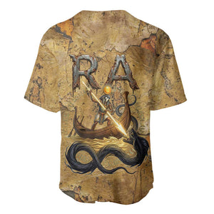 Ra Egyptian Baseball Jersey Sun God Solar Disk Serpent Slayer Ancient Egyptian Boat of the Underworld