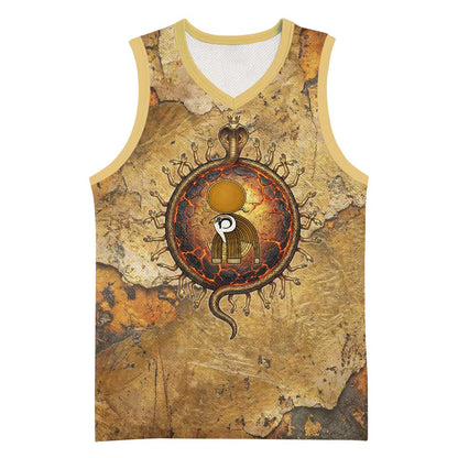 Ra Egyptian Basketball Jersey Sun God Solar Disk Serpent Slayer Ancient Egyptian Boat of the Underworld