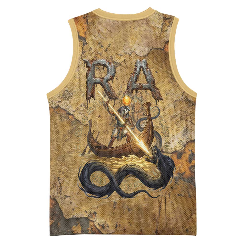 Ra Egyptian Basketball Jersey Sun God Solar Disk Serpent Slayer Ancient Egyptian Boat of the Underworld