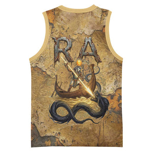 Ra Egyptian Basketball Jersey Sun God Solar Disk Serpent Slayer Ancient Egyptian Boat of the Underworld