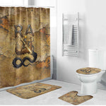 Ra Egyptian Bathroom Set Sun God Solar Disk Serpent Slayer Ancient Egyptian Boat of the Underworld