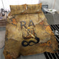 Ra Egyptian Bedding Set Sun God Solar Disk Serpent Slayer Ancient Egyptian Boat of the Underworld