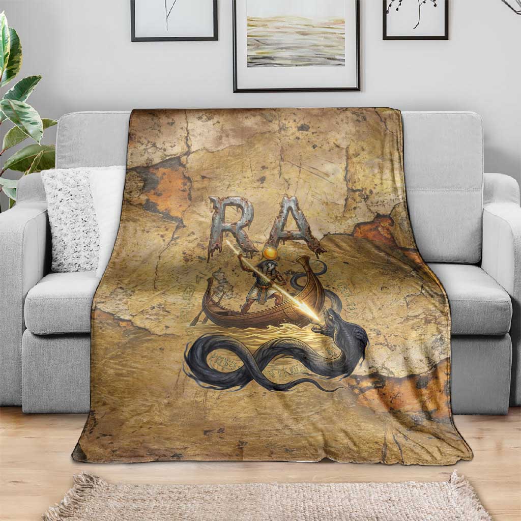 Ra Egyptian Blanket Sun God Solar Disk Serpent Slayer Ancient Egyptian Boat of the Underworld