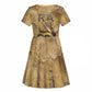 Ra Egyptian Kid Short Sleeve Dress Sun God Solar Disk Serpent Slayer Ancient Egyptian Boat of the Underworld