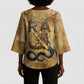 Ra Egyptian Kimono Sleeve Blouse Sun God Solar Disk Serpent Slayer Ancient Egyptian Boat of the Underworld