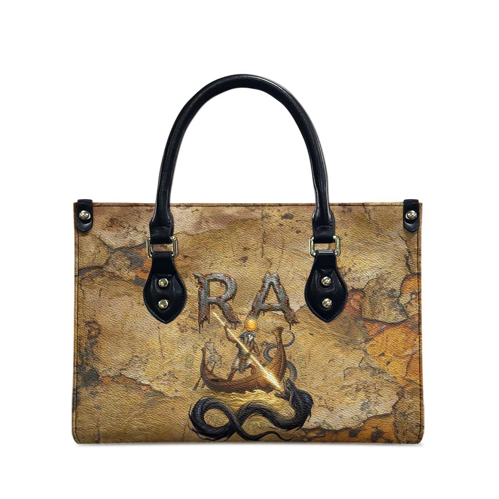 Ra Egyptian Leather Bag Sun God Solar Disk Serpent Slayer Ancient Egyptian Boat of the Underworld