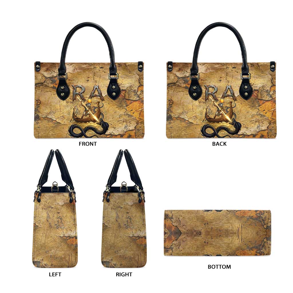 Ra Egyptian Leather Bag Sun God Solar Disk Serpent Slayer Ancient Egyptian Boat of the Underworld