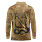 Ra Egyptian Long Sleeve Polo Shirt Sun God Solar Disk Serpent Slayer Ancient Egyptian Boat of the Underworld