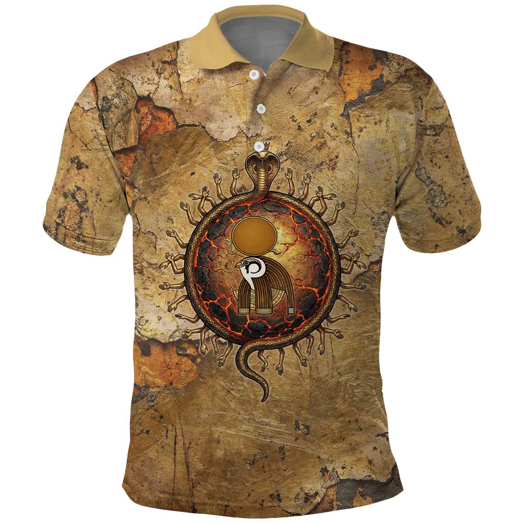Ra Egyptian Polo Shirt Sun God Solar Disk Serpent Slayer Ancient Egyptian Boat of the Underworld