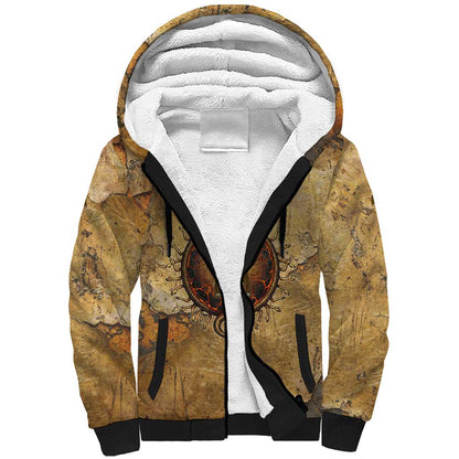 Ra Egyptian Sherpa Hoodie Sun God Solar Disk Serpent Slayer Ancient Egyptian Boat of the Underworld