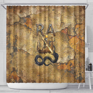 Ra Egyptian Shower Curtain Sun God Solar Disk Serpent Slayer Ancient Egyptian Boat of the Underworld