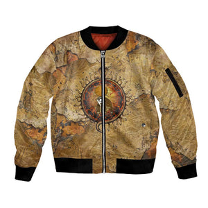 Ra Egyptian Sleeve Zip Bomber Jacket Sun God Solar Disk Serpent Slayer Ancient Egyptian Boat of the Underworld