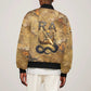 Ra Egyptian Sleeve Zip Bomber Jacket Sun God Solar Disk Serpent Slayer Ancient Egyptian Boat of the Underworld