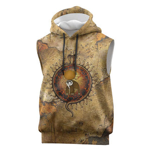 Ra Egyptian Sleeveless Hoodie Sun God Solar Disk Serpent Slayer Ancient Egyptian Boat of the Underworld
