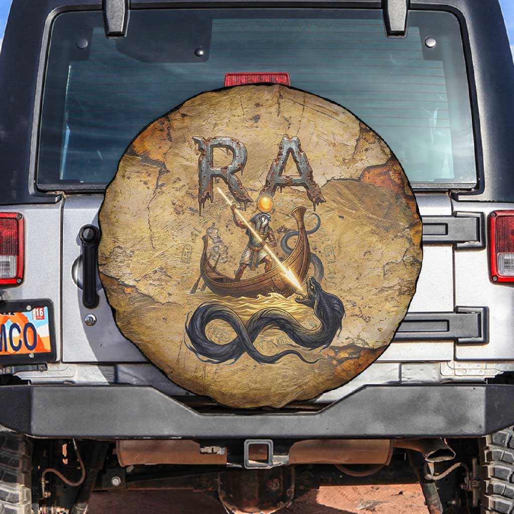 Ra Egyptian Spare Tire Cover Sun God Solar Disk Serpent Slayer Ancient Egyptian Boat of the Underworld