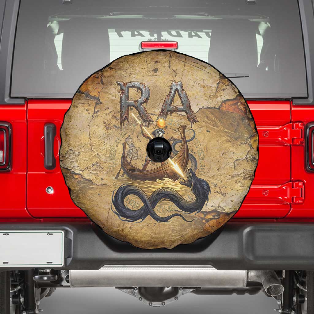 Ra Egyptian Spare Tire Cover Sun God Solar Disk Serpent Slayer Ancient Egyptian Boat of the Underworld