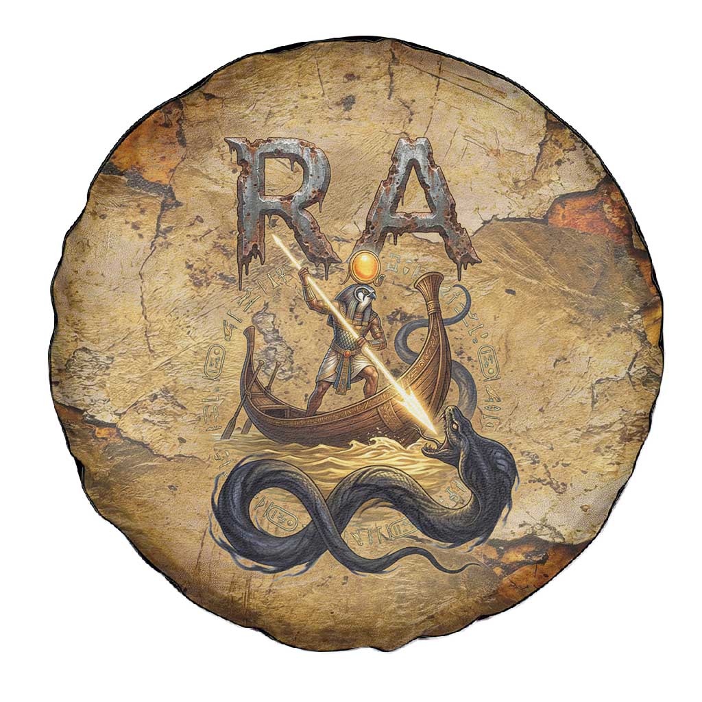 Ra Egyptian Spare Tire Cover Sun God Solar Disk Serpent Slayer Ancient Egyptian Boat of the Underworld