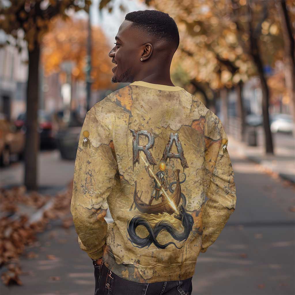 Ra Egyptian Sweatshirt Sun God Solar Disk Serpent Slayer Ancient Egyptian Boat of the Underworld