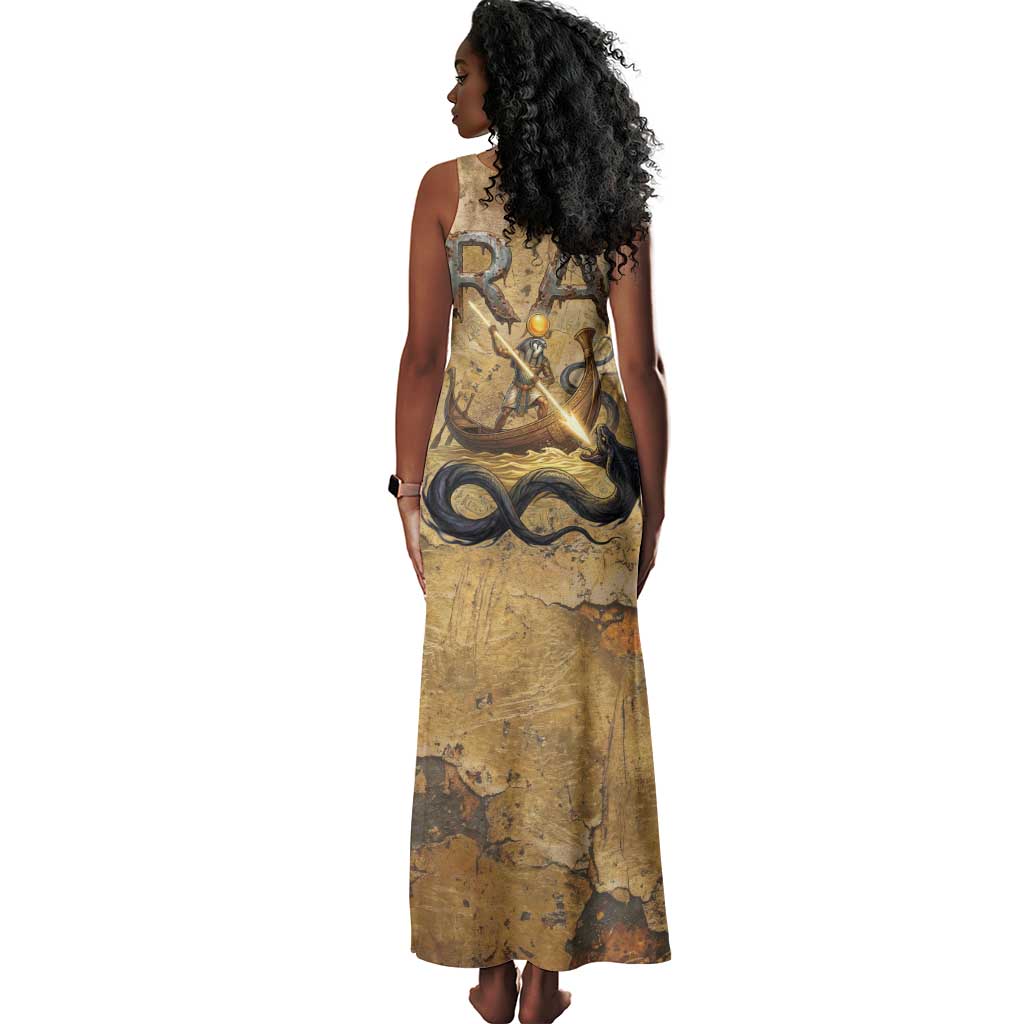 Ra Egyptian Tank Maxi Dress Sun God Solar Disk Serpent Slayer Ancient Egyptian Boat of the Underworld