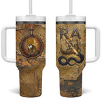 Ra Egyptian Tumbler With Handle Sun God Solar Disk Serpent Slayer Ancient Egyptian Boat of the Underworld