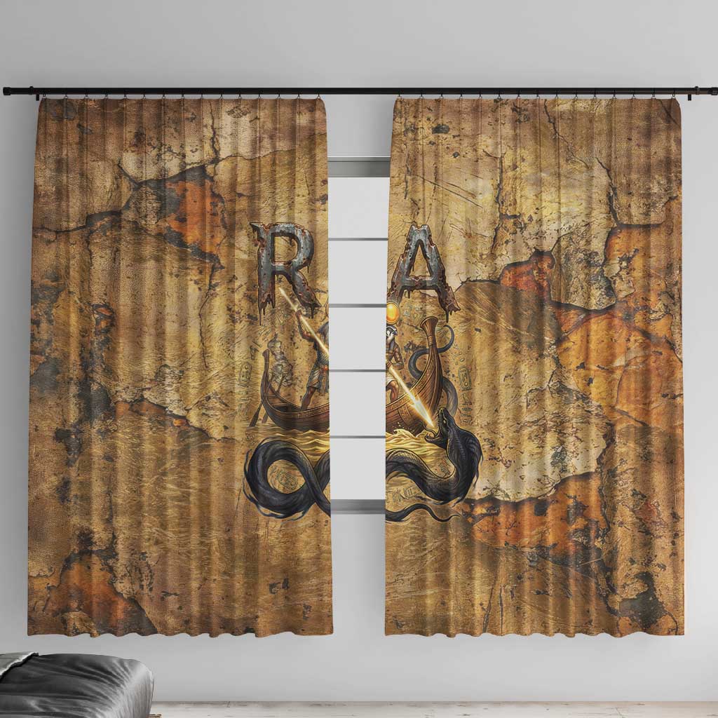 Ra Egyptian Window Curtain Sun God Solar Disk Serpent Slayer Ancient Egyptian Boat of the Underworld