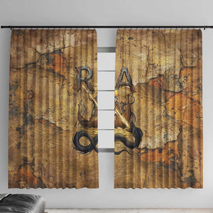 Ra Egyptian Window Curtain Sun God Solar Disk Serpent Slayer Ancient Egyptian Boat of the Underworld